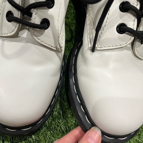 Dr. Martens Smooth White Leather Boots main image 5